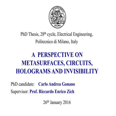 Metasurface Hologram Invisibility -  ppt
