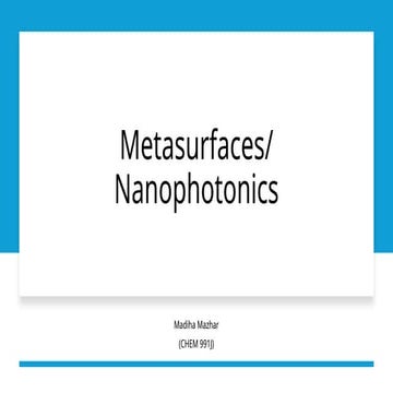 Metasurfaces.The types of surfaces for effective attraction