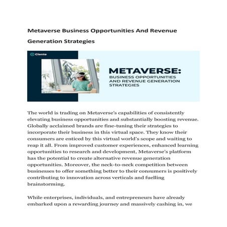 Metaverse Business Opportunities And Revenue Generation Strategies.pdf