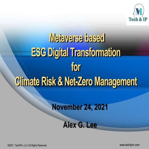 Metaverse ESGDX for Climate Risk and Net-Zero Management