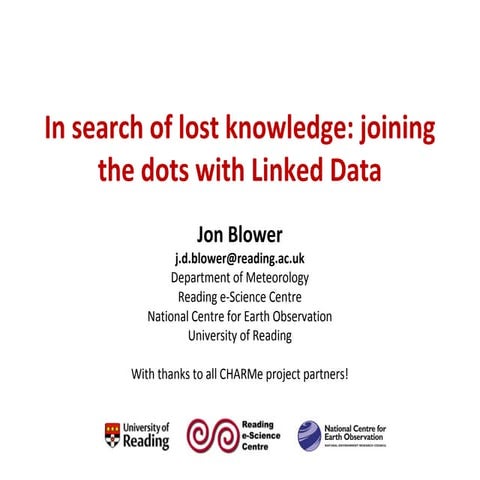 In search of lost knowledge: joining the dots with Linked Data