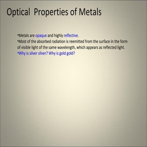 MetE143: Optical Properties