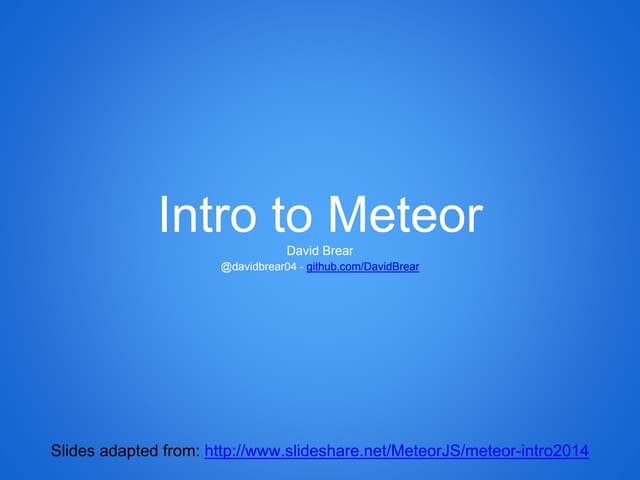 Meteor meetup