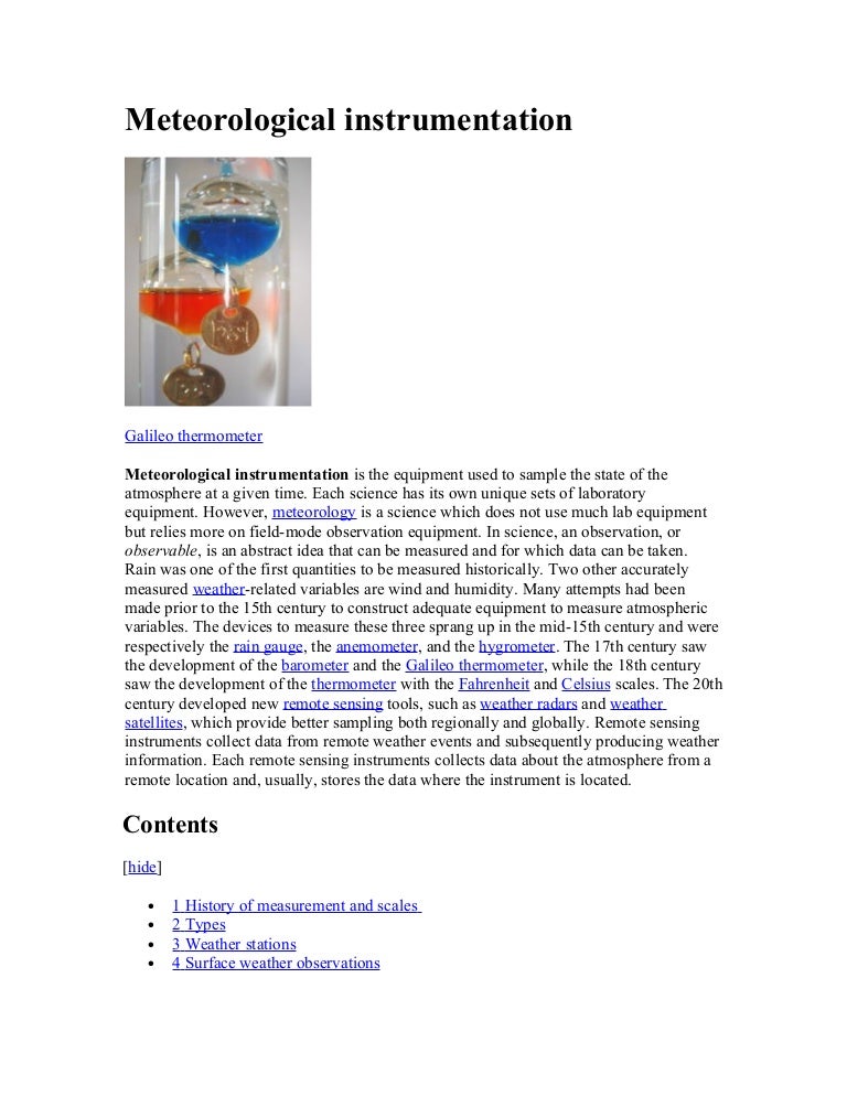 Meteorological Instrumentation