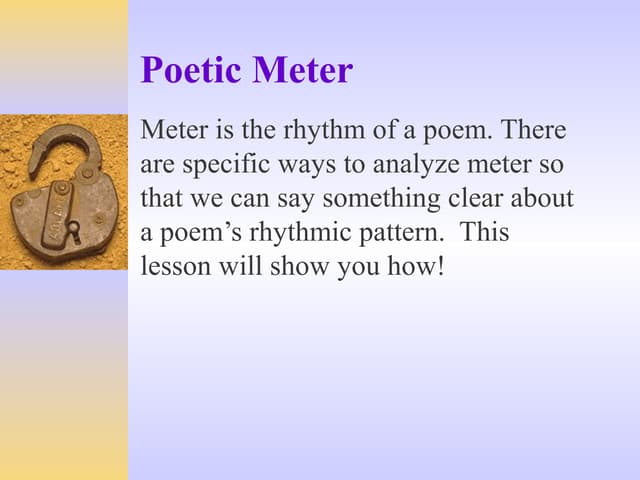 Rhyme scheme, rhythm, and meter final | PPT