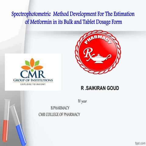 spectrophotometric estimation of metformin in bulk and in its dosage form