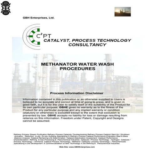 Methanator Water Wash Procedures