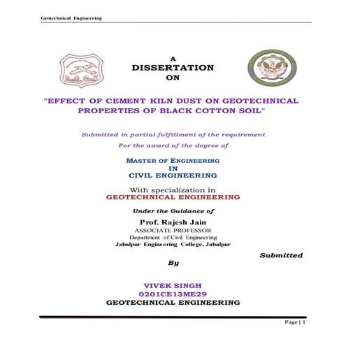 Me thesis effect of cement kiln dust on geotechnical properties of black cott...