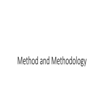 Method and methodology : In Research Area