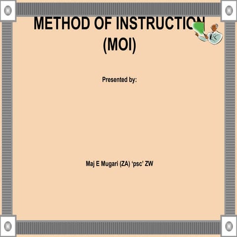Effective Methods of Instruction: Principles and Practice for Military ...