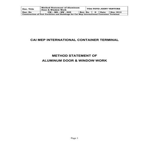 Method aluminum door & window