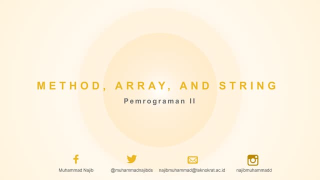 Method, array, string | PPT