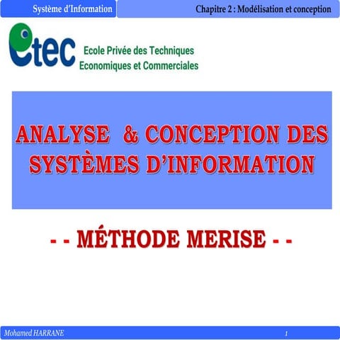 METHODE MERISE avec des exemples et exercices | PDF