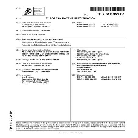 Method for making a honeycomb seal.pdf