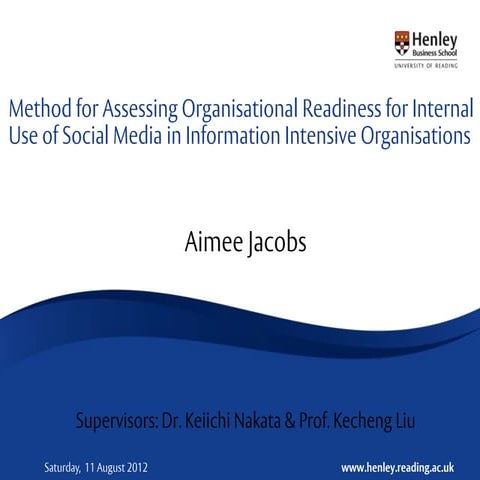 ESM Readiness Assessment:Organisational Semiotics Perspective