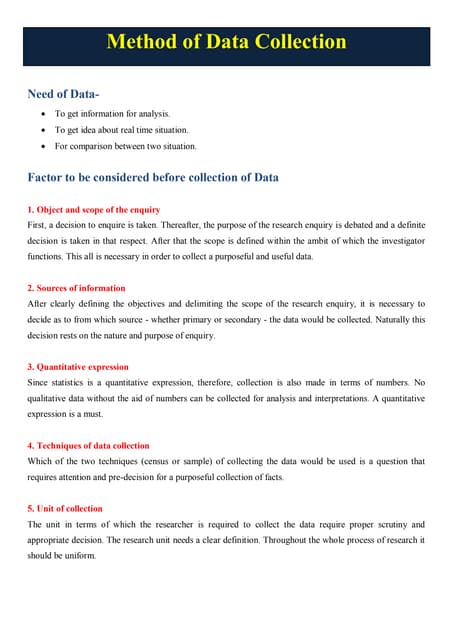 Methods of data collection | PPT