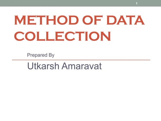 Tools and techniques of data collection | PPT