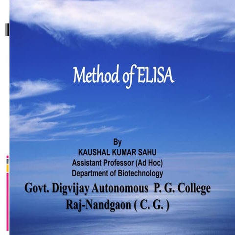 ELISA, principle and method by kk sahu | PPTX