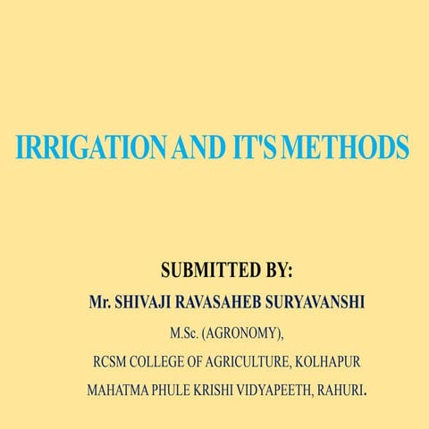Method of irrigation