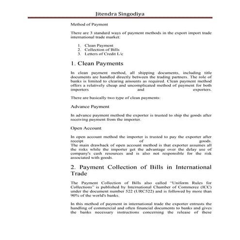 International methods of payment | PDF