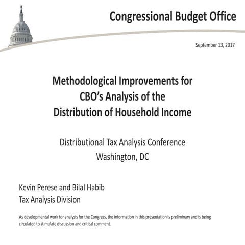 Methodological Improvements for CBO’s Analysis of the Distribution of Househo...