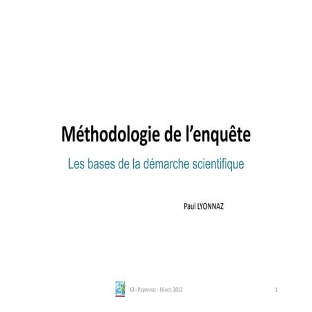 Méthodologie de l'enquête