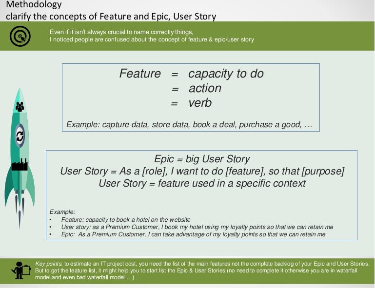 Methodology: feature epic and user story