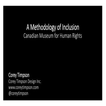 Methodology of Inclusion by Corey Timpson