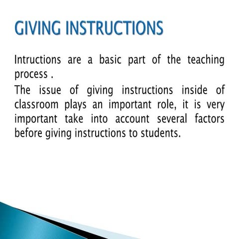 GIVING INSTRUCTIONS