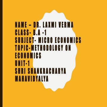 Methodology of Economics