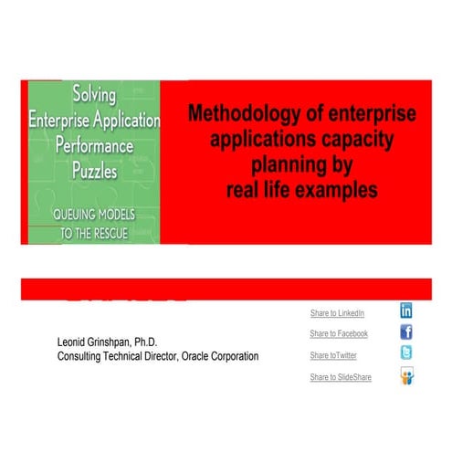 Methodology of enterprise application capacity planning by real life examples