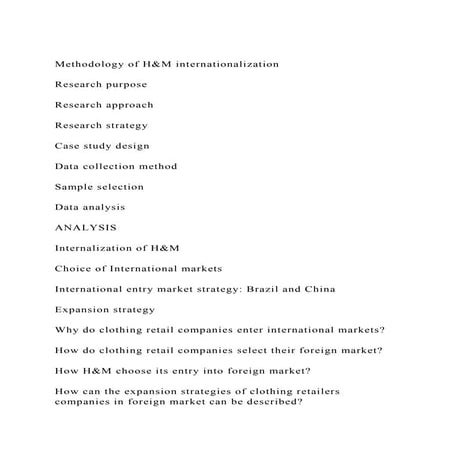 Methodology of H&M internationalization Research purposeRe.docx