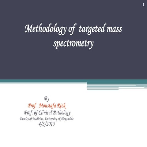 Methodology of  targeted mass spectrometry