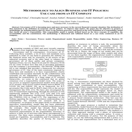 Methodology to align business and it policies   use case from an it company