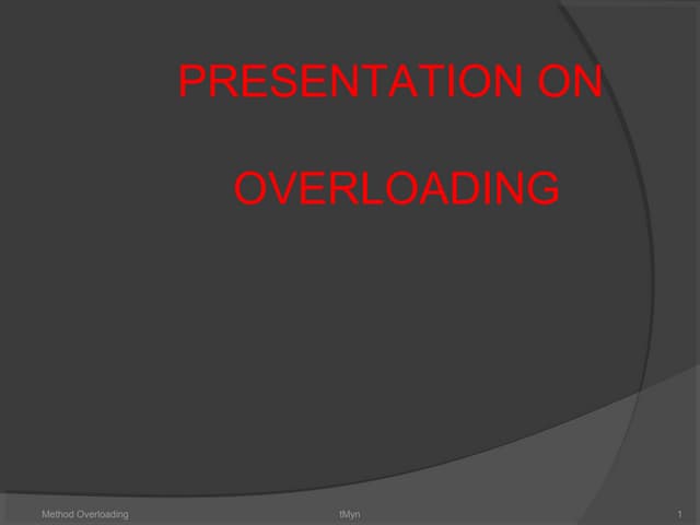 C# Method overloading