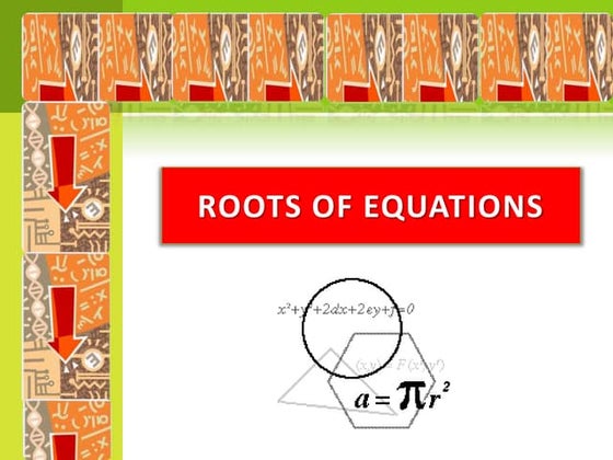 Numerical solutions of algebraic equations | PPT
