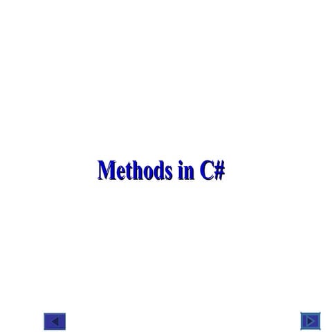 Methods in C# | PPT