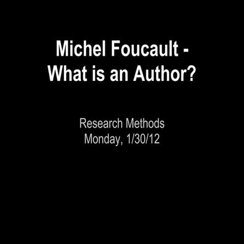 Methods foucault