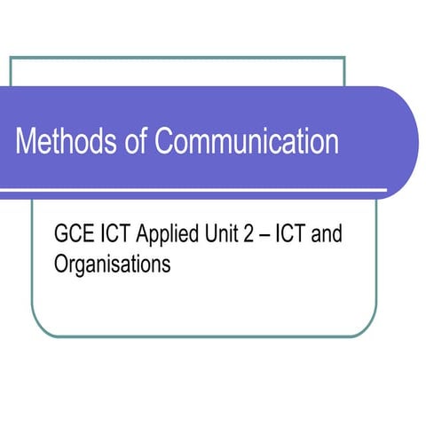Methods Of Communication Starter   Student