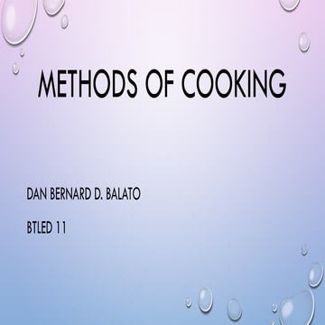 Methods of cooking food | PPTX