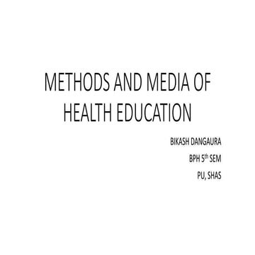 Methods and media of health education