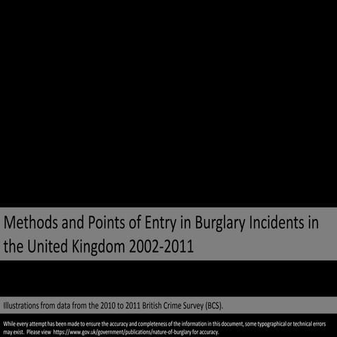 Methods and points of entry in burglary incidents in the united kingdom 2002 2011