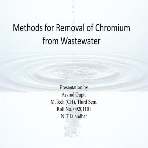 Methods for removal of chromium