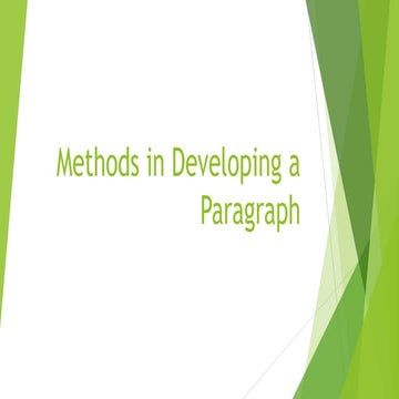Methods in developing a paragraph