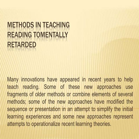Methods in teaching thursday report