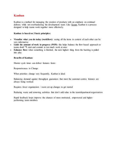 Methods of agile