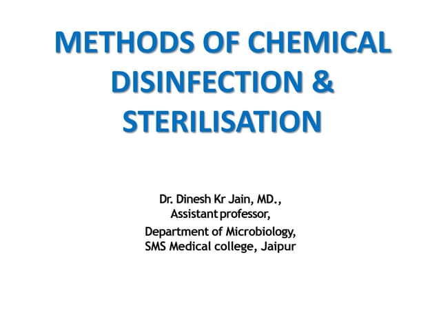 Methods of chemical disinfection