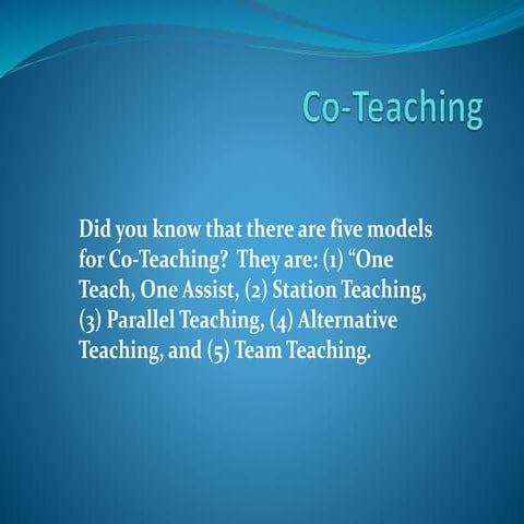 Inside Inclusion: Methods of Co-Teaching