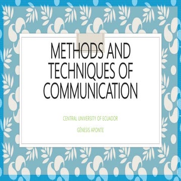 Methods of communication | PPT