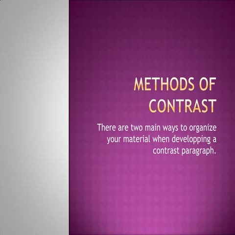 Methods of contrast 1